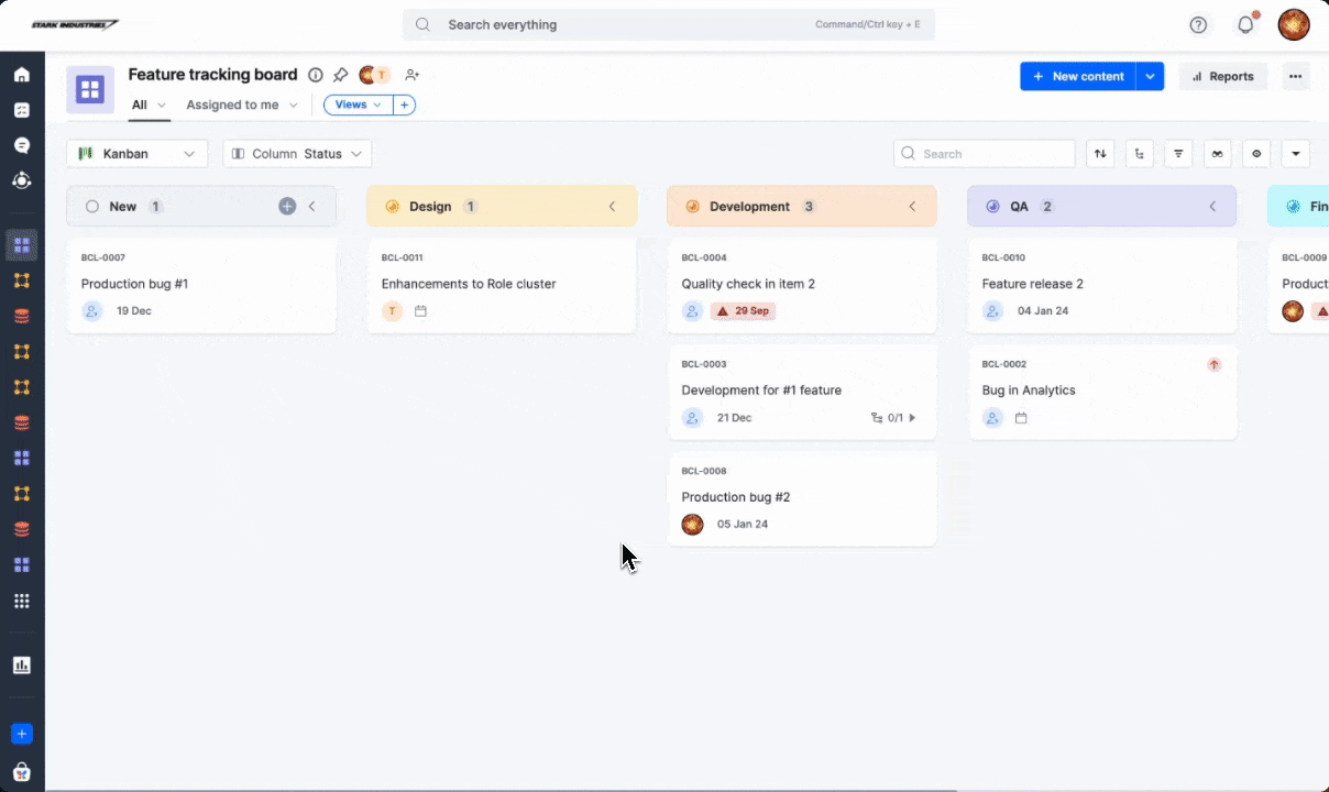 Animation of creating a subitem and setting its state, assignee, and dates